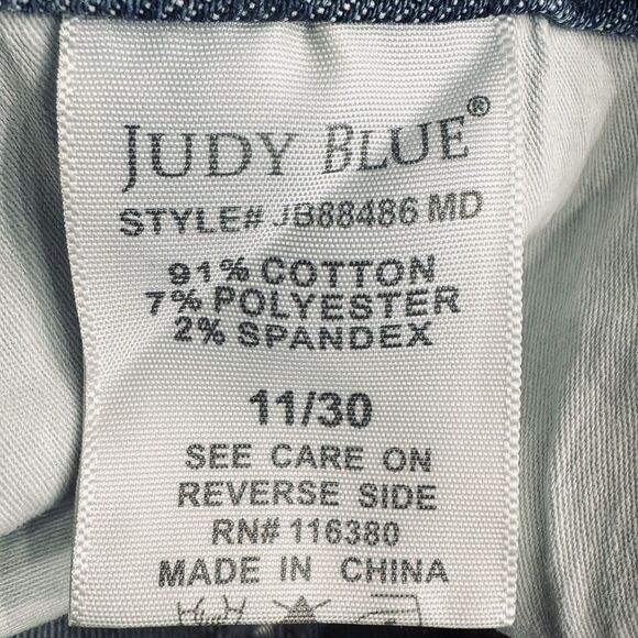 Judy Blue Flare Jeans 11 (31x32) Blue Distress Super Stretch High Waist Juniors - Picture 5 of 7
